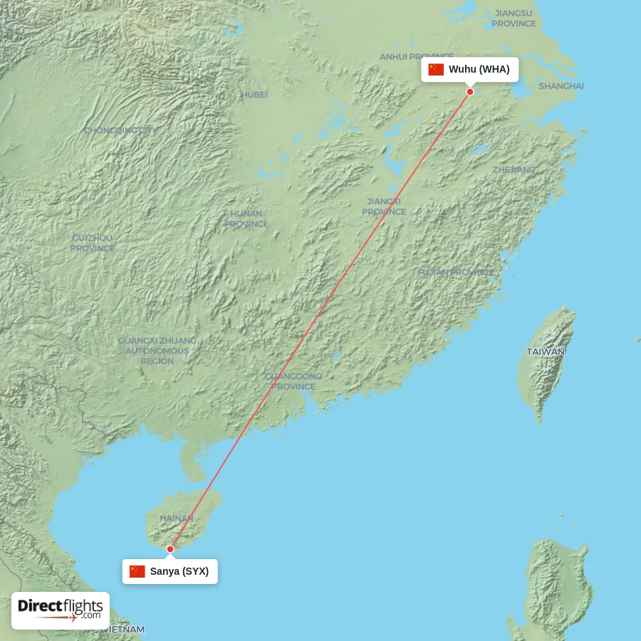 WHA - SYX route map