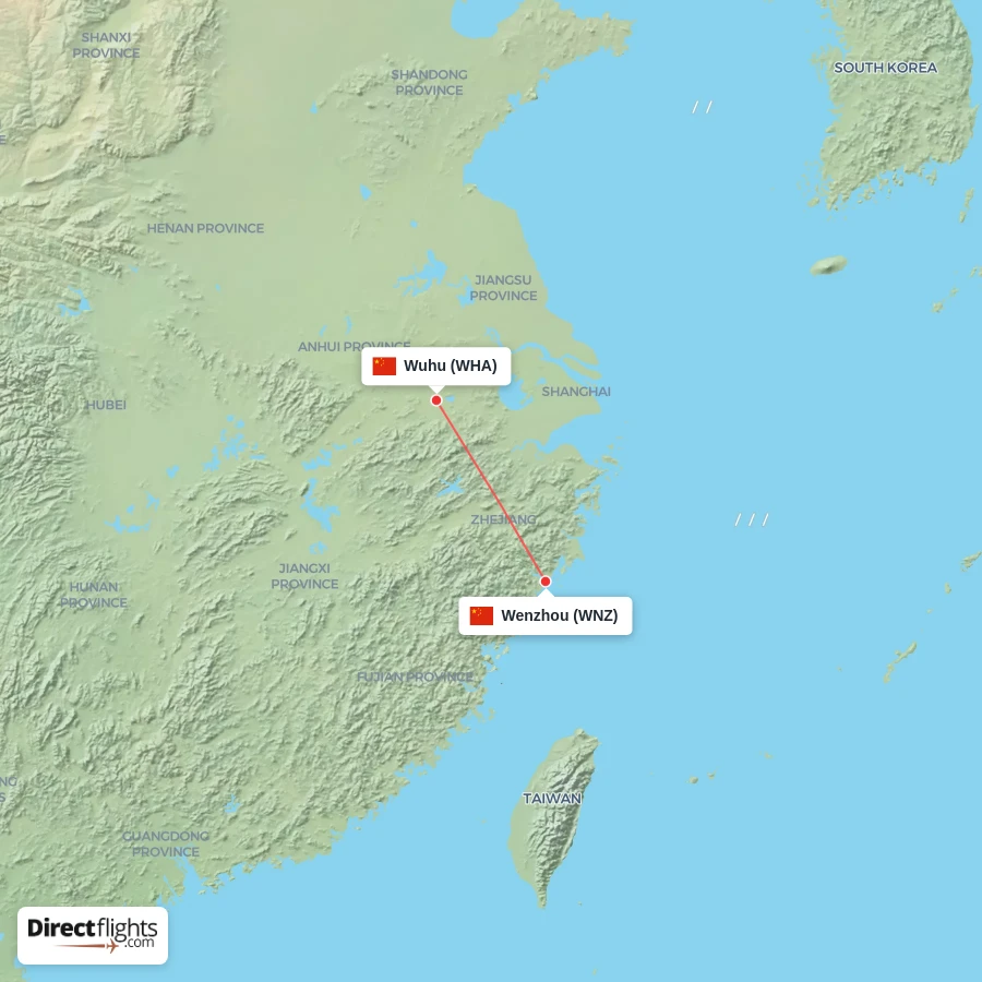 WHA - WNZ route map