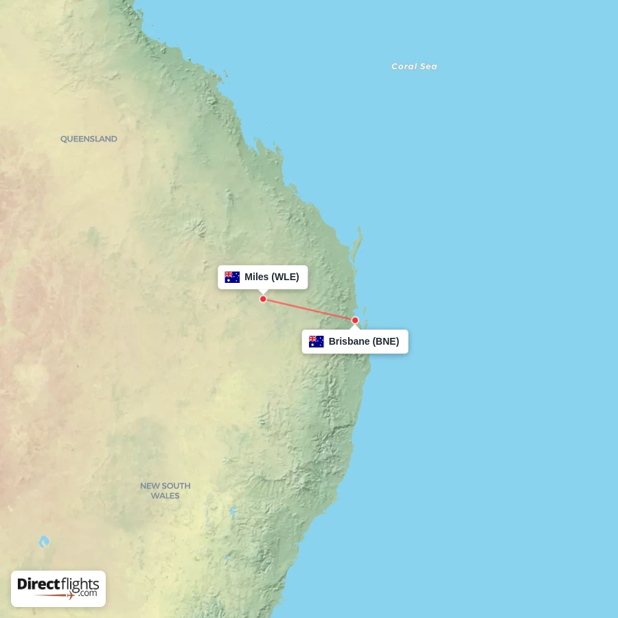 WLE - BNE route map