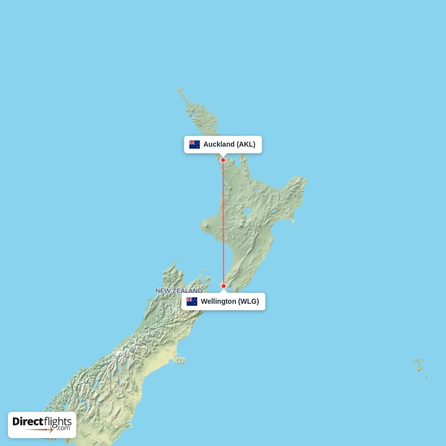 WLG - AKL route map