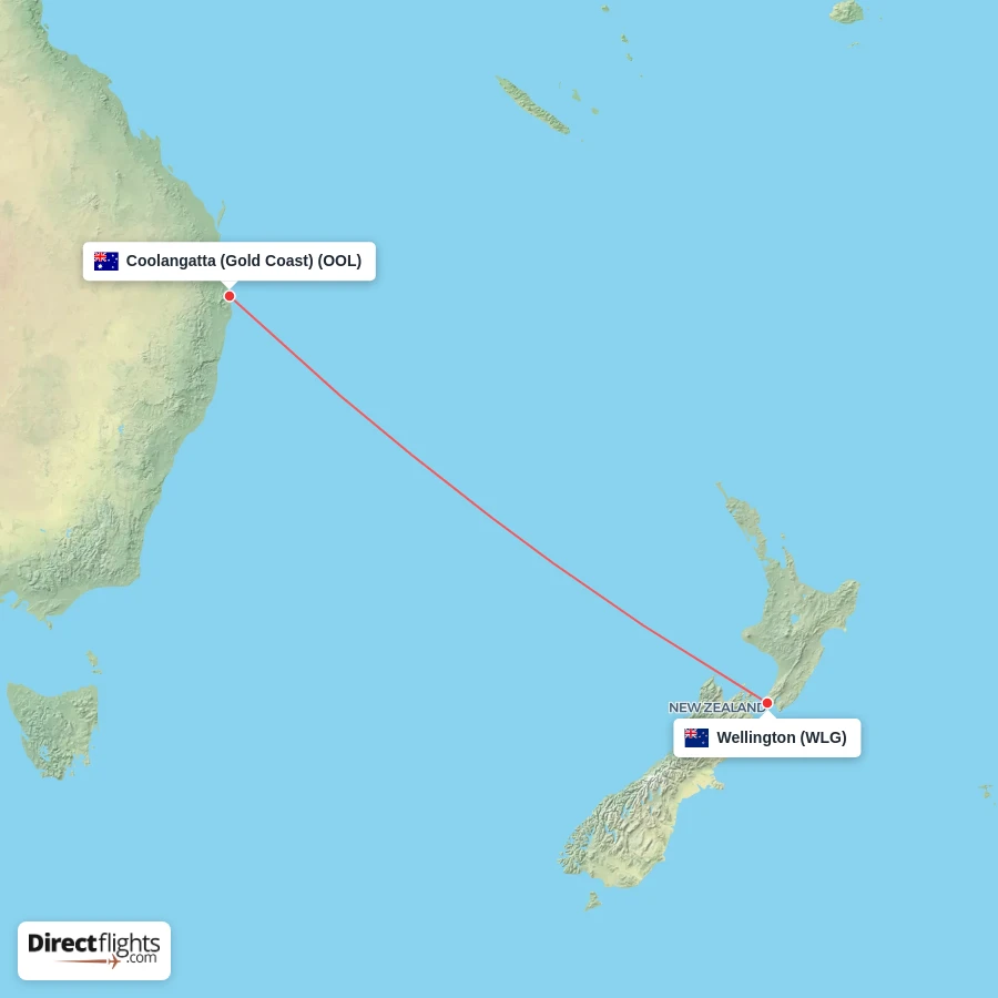 WLG - OOL route map