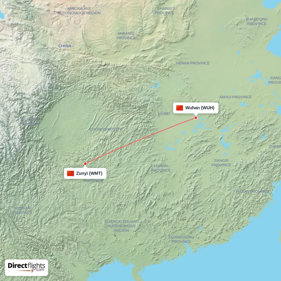 WMT - WUH route map