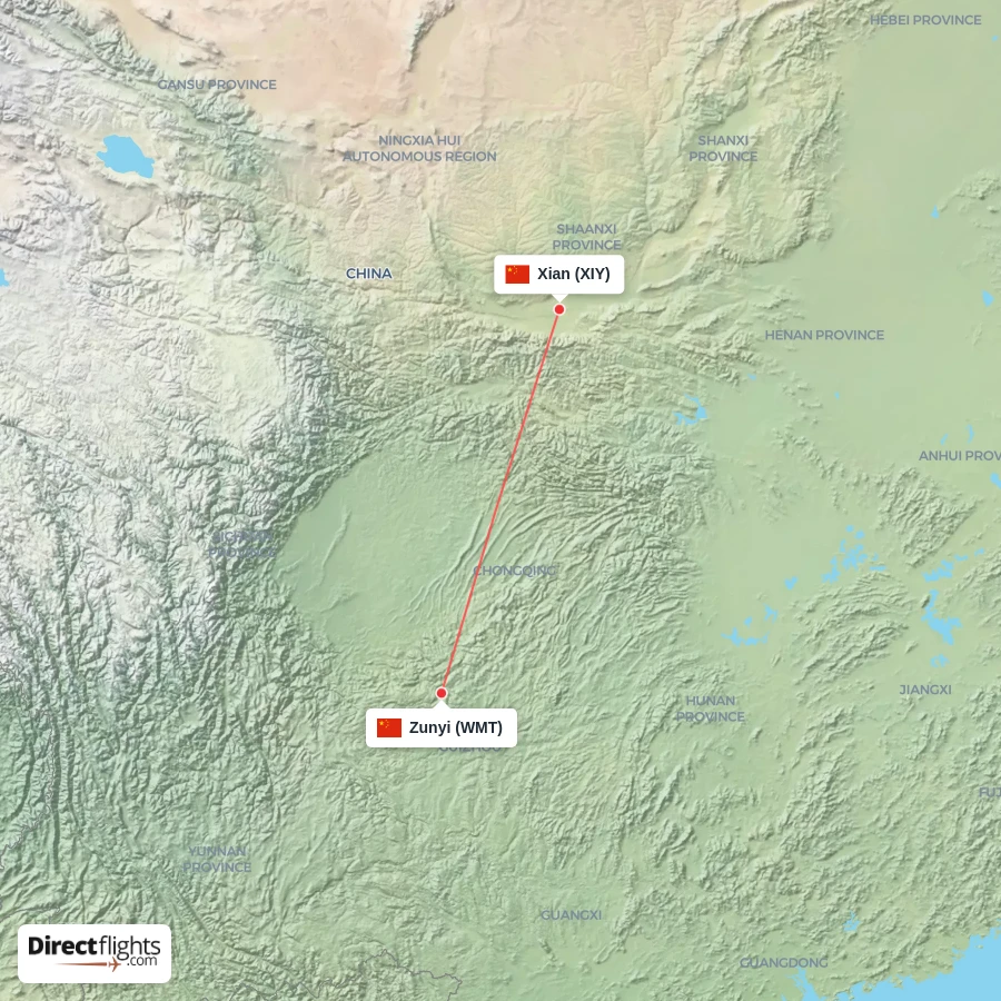 WMT - XIY route map