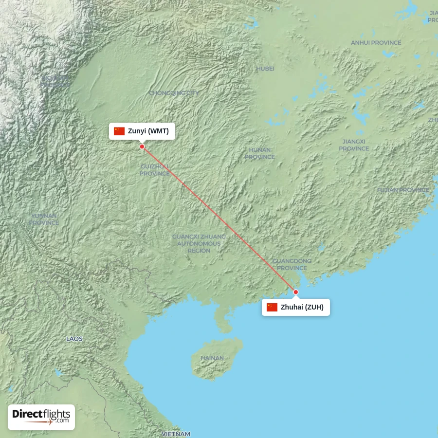 WMT - ZUH route map