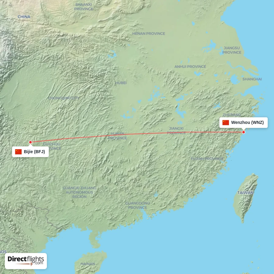 WNZ - BFJ route map
