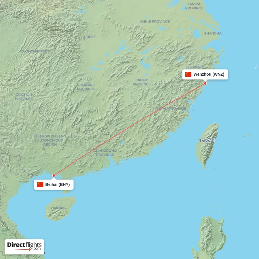 WNZ - BHY route map
