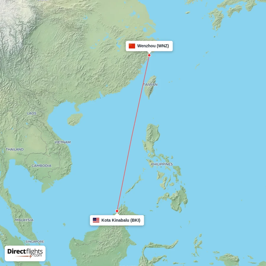 WNZ - BKI route map