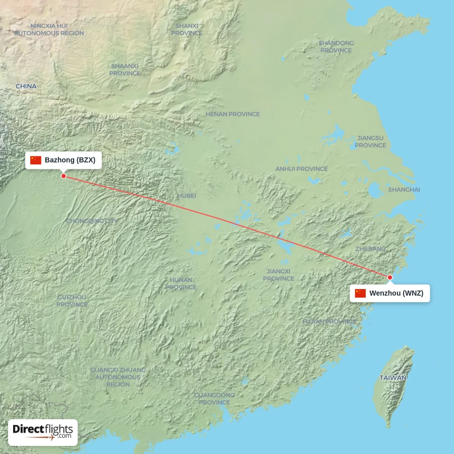 WNZ - BZX route map