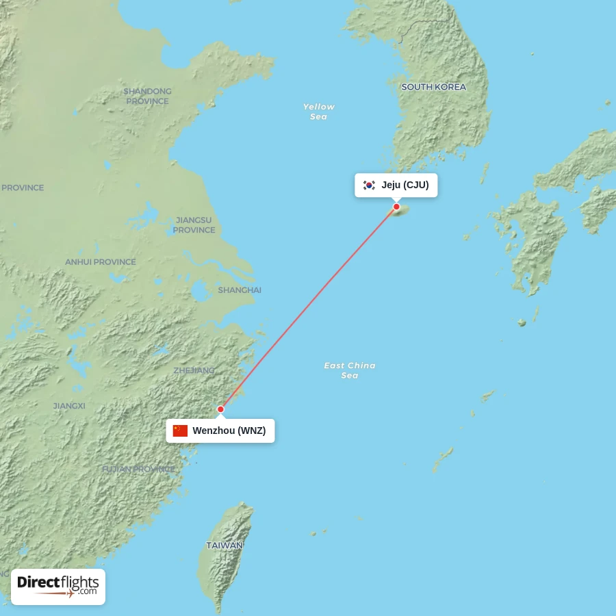 WNZ - CJU route map