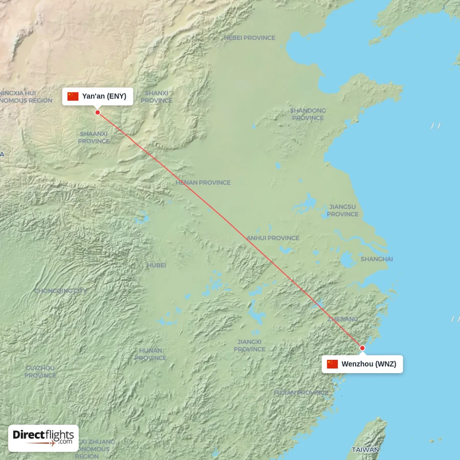 WNZ - ENY route map