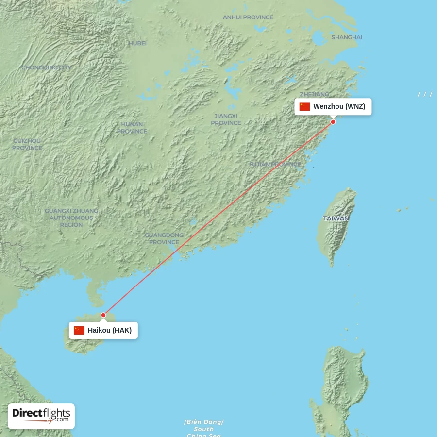 WNZ - HAK route map