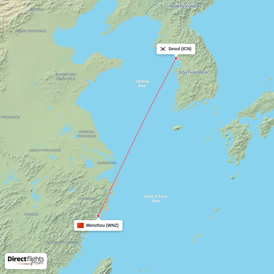 WNZ - ICN route map