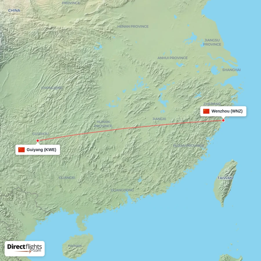 WNZ - KWE route map