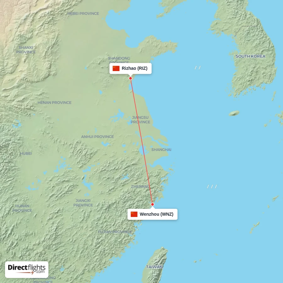 WNZ - RIZ route map