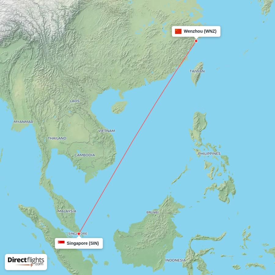 WNZ - SIN route map