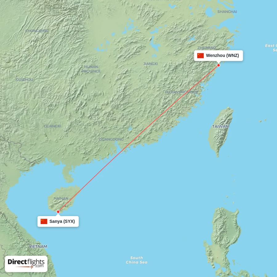 WNZ - SYX route map