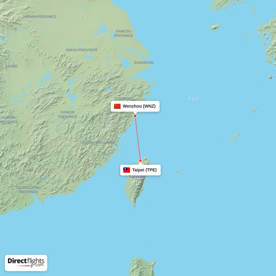 WNZ - TPE route map
