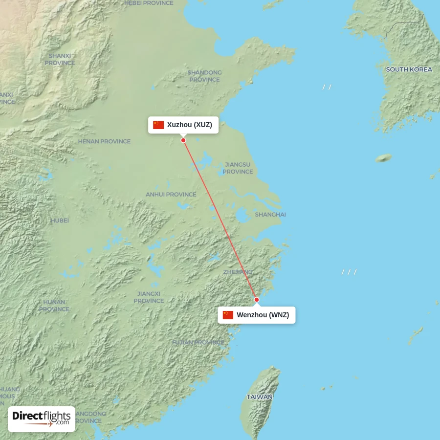 WNZ - XUZ route map