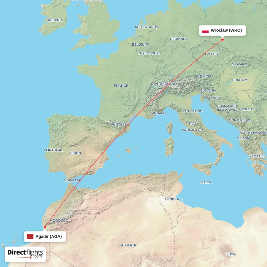 WRO - AGA route map
