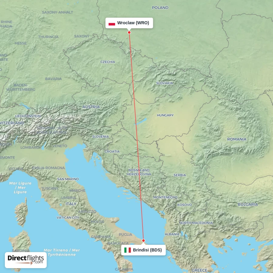 WRO - BDS route map