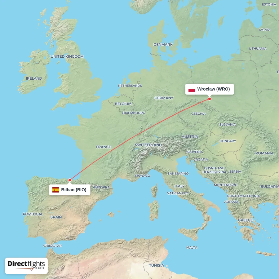 WRO - BIO route map