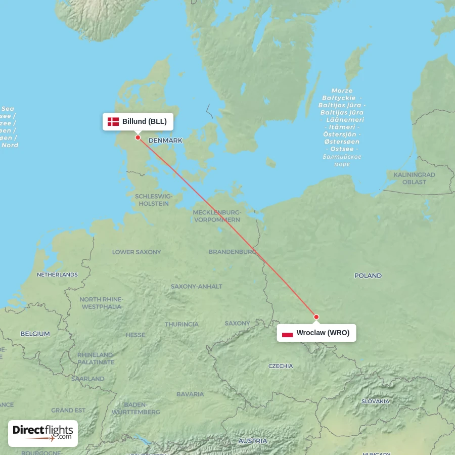 WRO - BLL route map