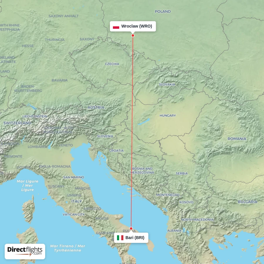 WRO - BRI route map