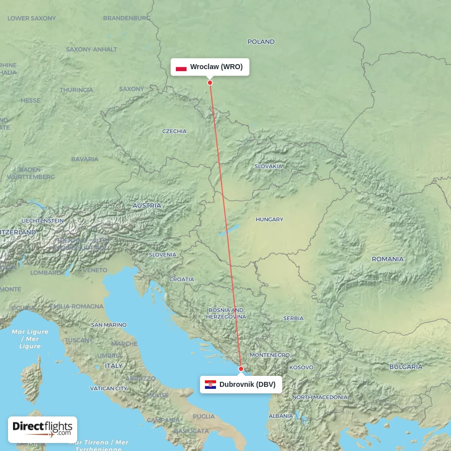WRO - DBV route map
