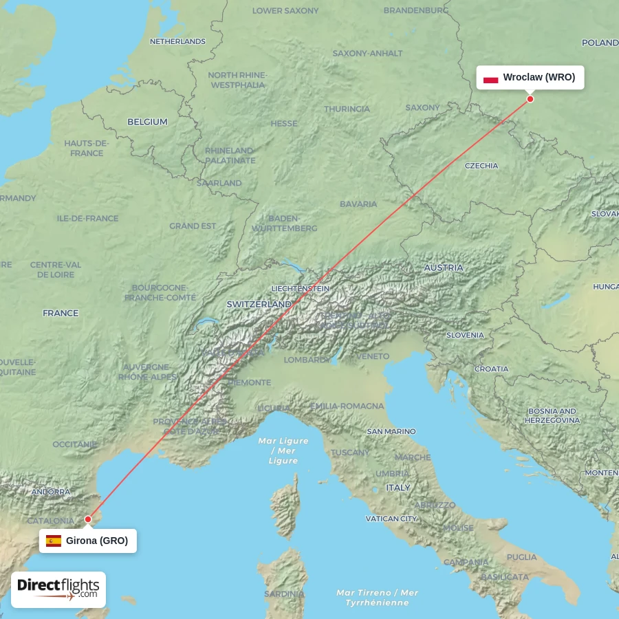 WRO - GRO route map