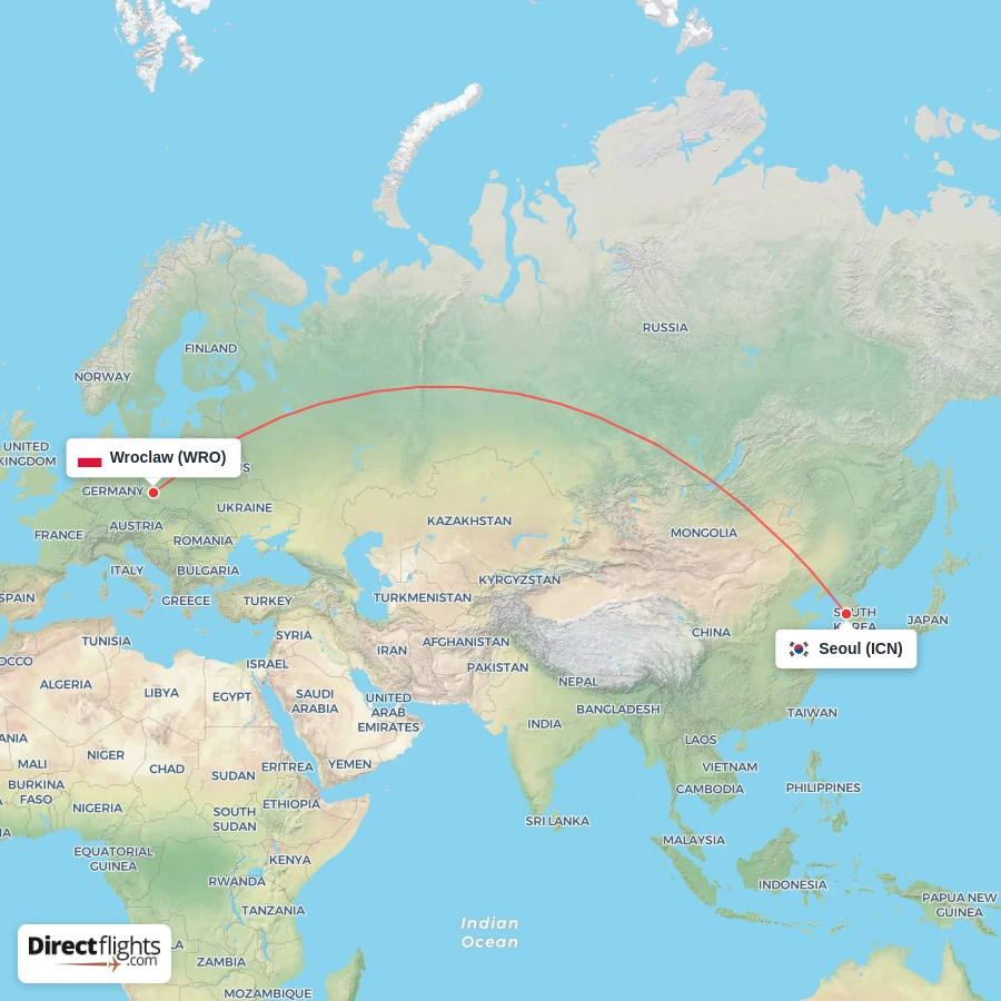 WRO - ICN route map
