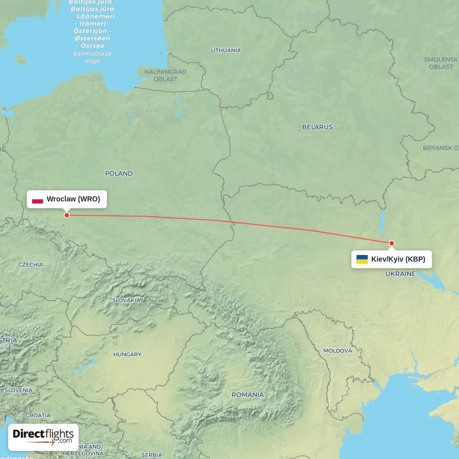 WRO - KBP route map