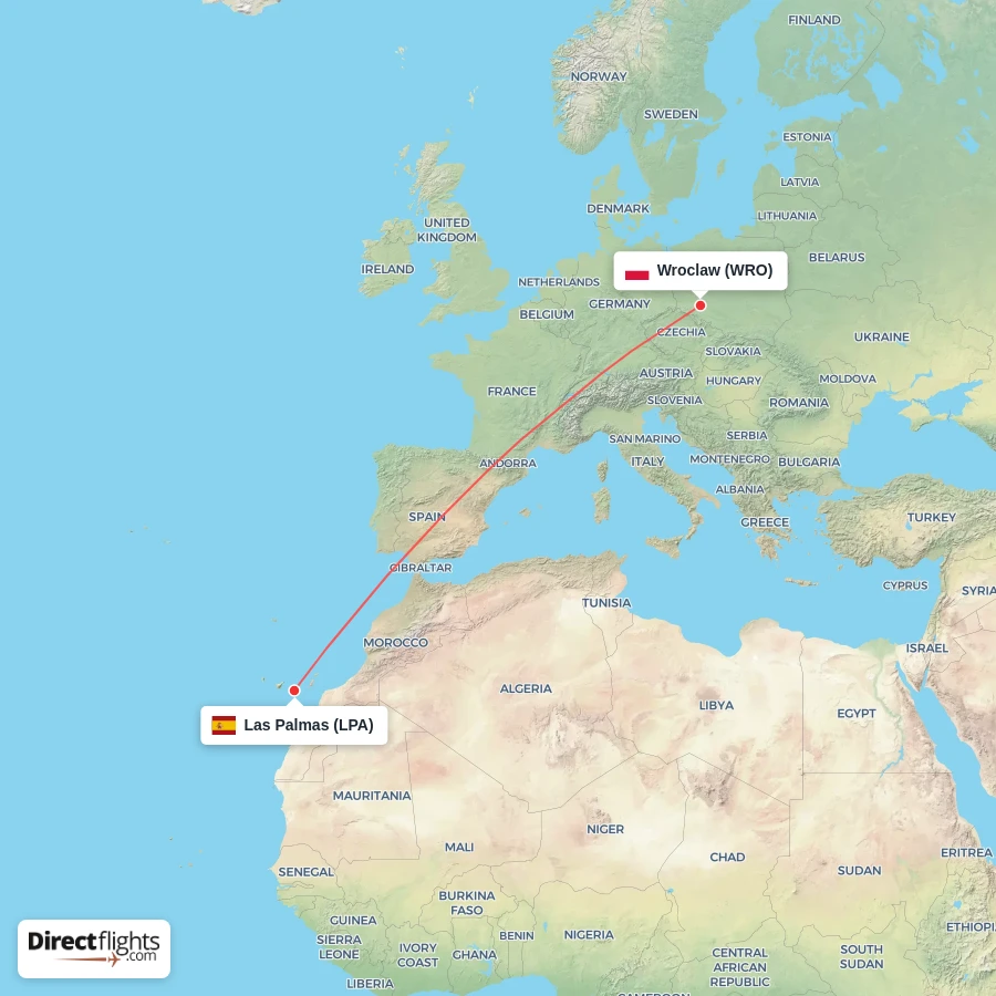 WRO - LPA route map
