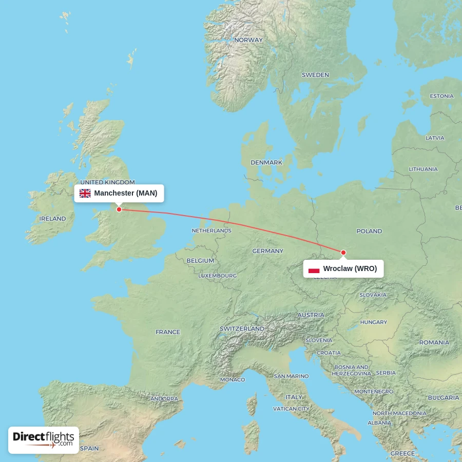 WRO - MAN route map