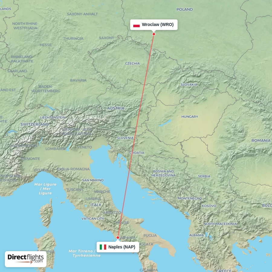 WRO - NAP route map