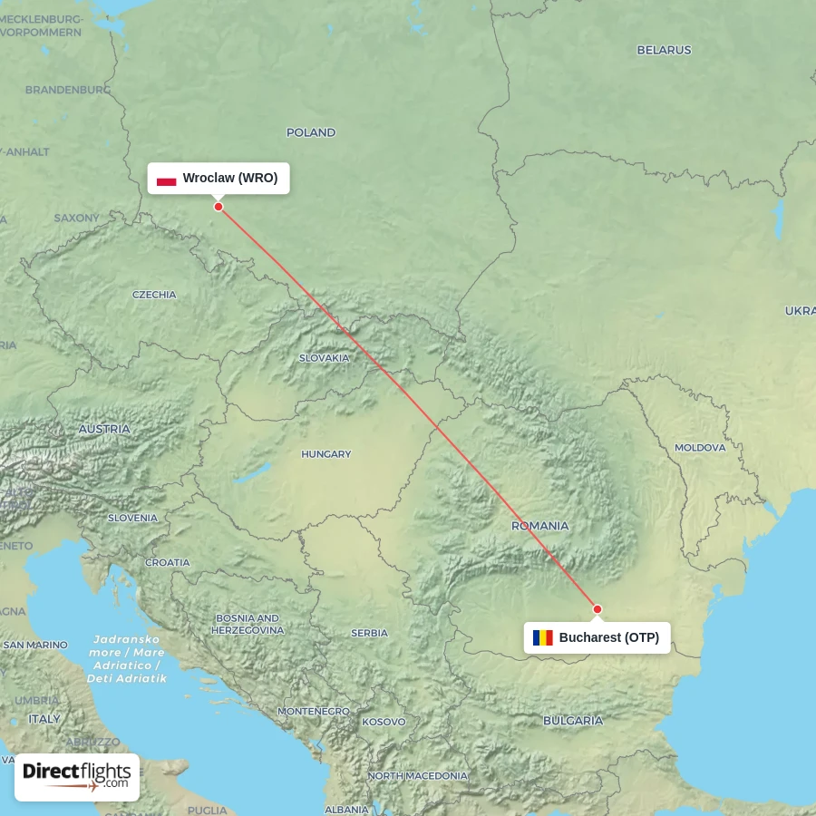 WRO - OTP route map