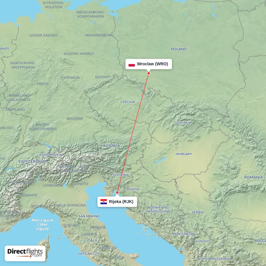 WRO - RJK route map