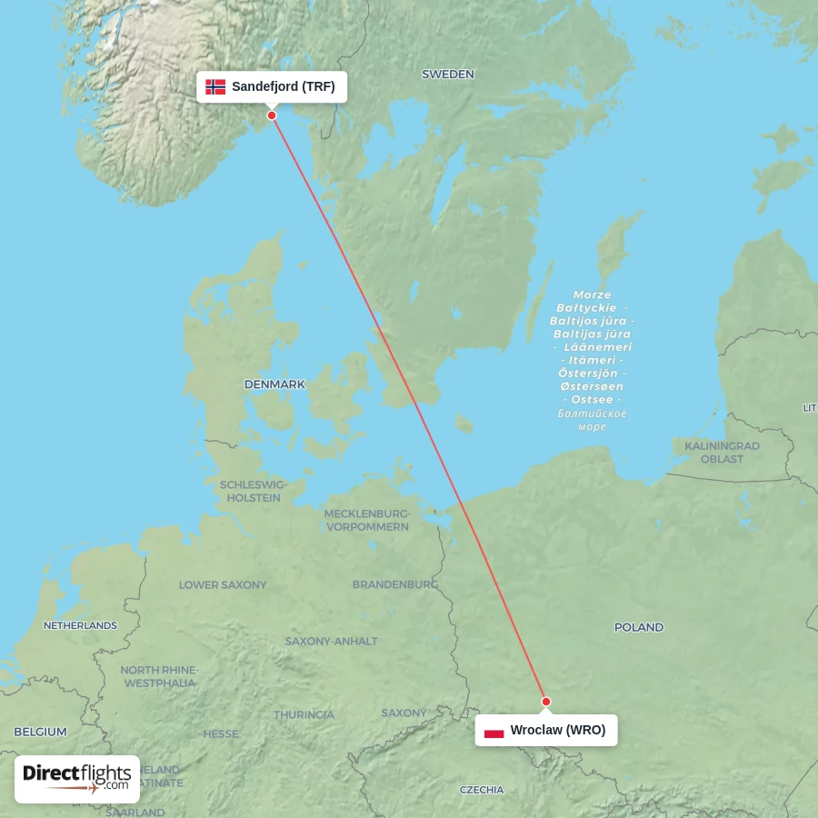 WRO - TRF route map