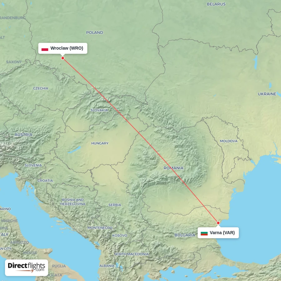 WRO - VAR route map