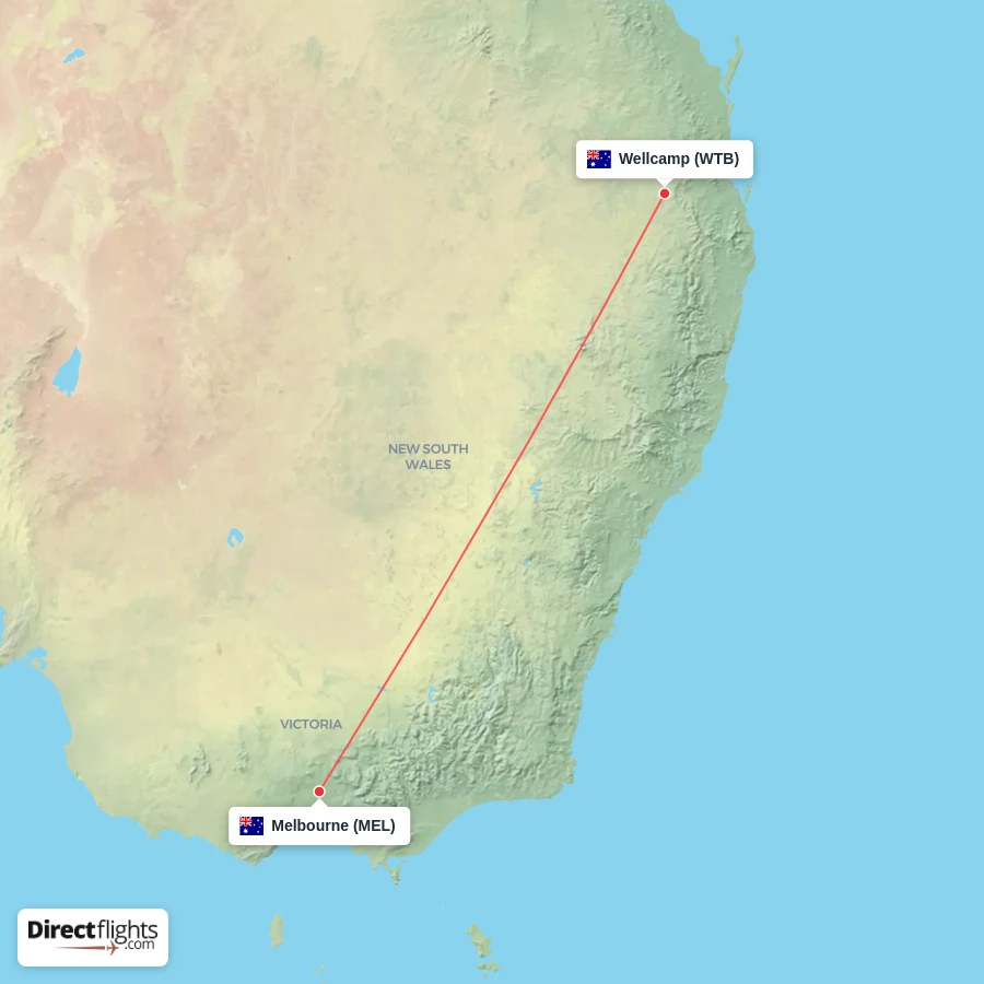 WTB - MEL route map