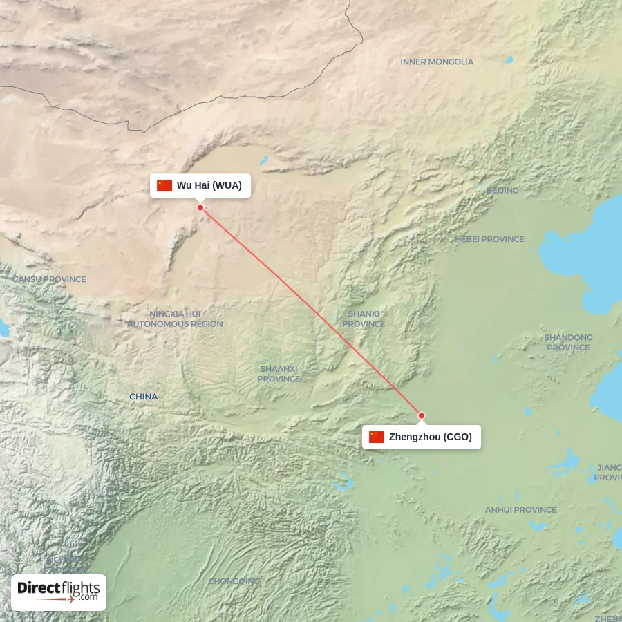 WUA - CGO route map