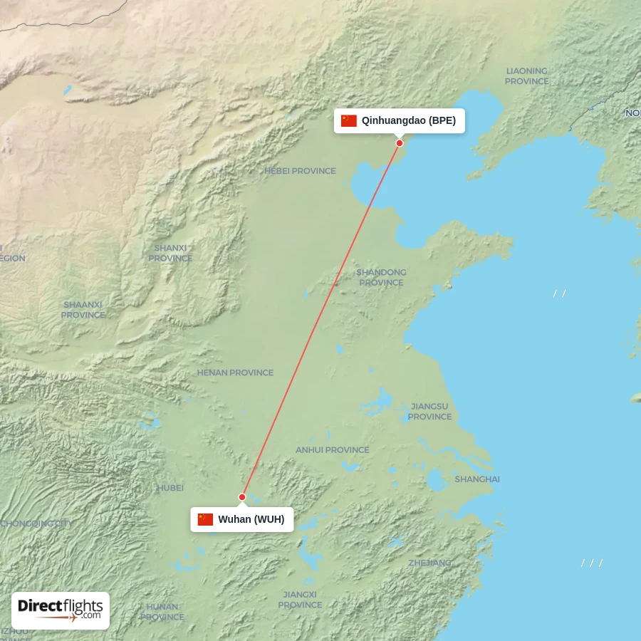 WUH - BPE route map