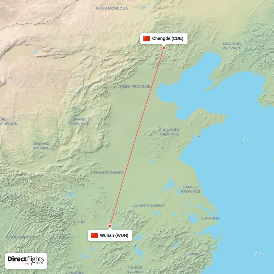 WUH - CDE route map