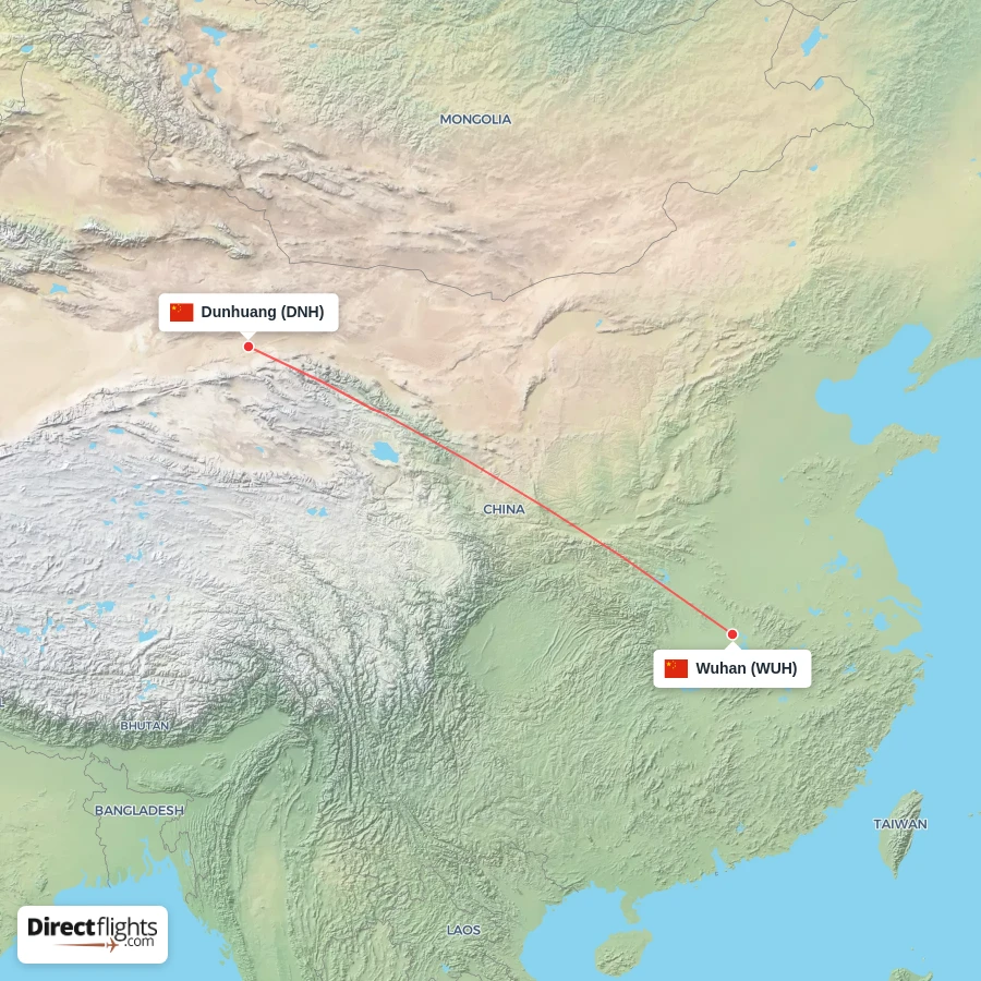 WUH - DNH route map