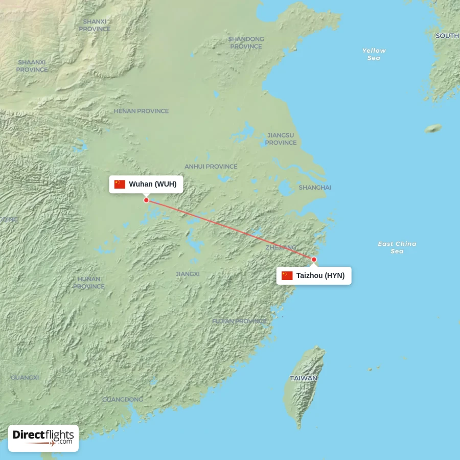 WUH - HYN route map