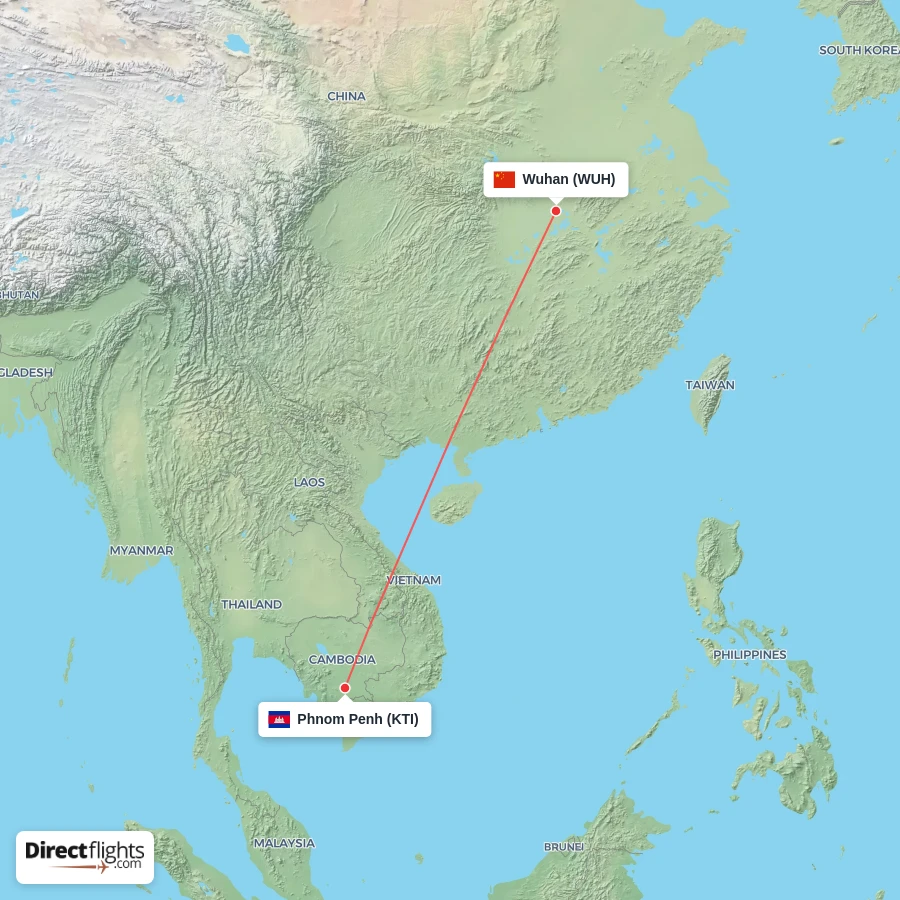 WUH - KTI route map