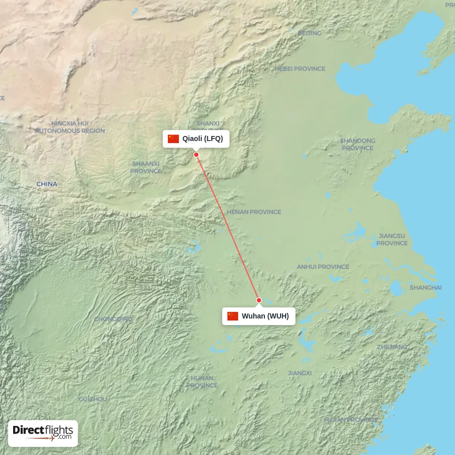 WUH - LFQ route map