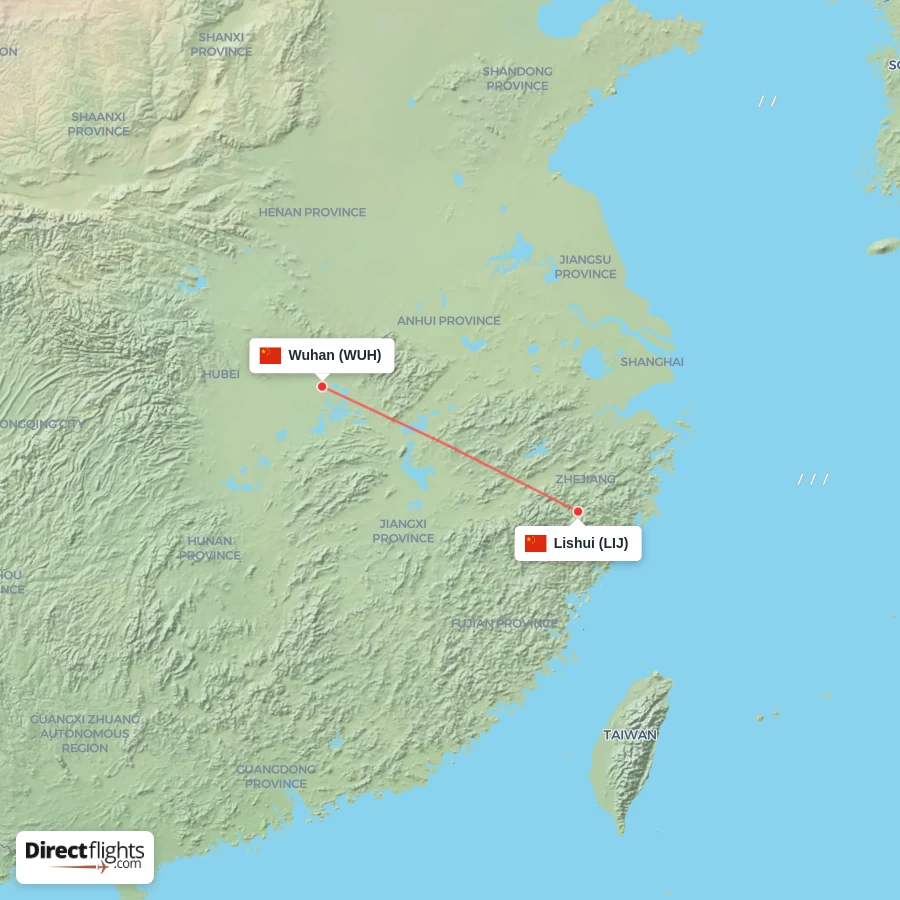 WUH - LIJ route map