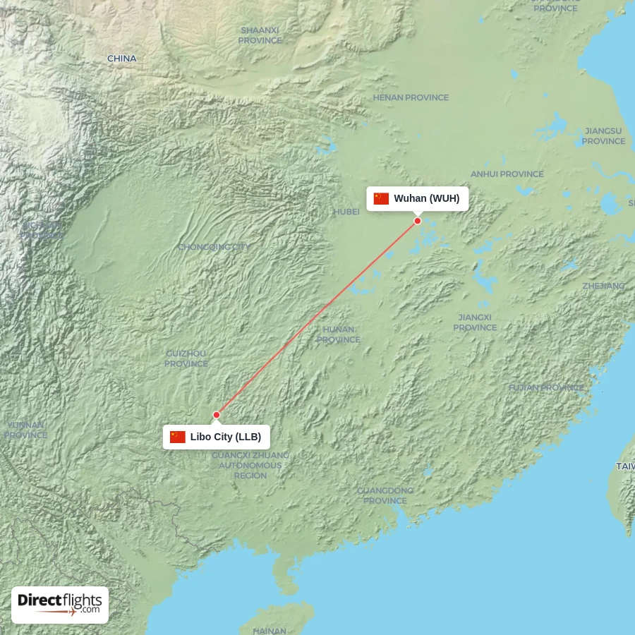 WUH - LLB route map