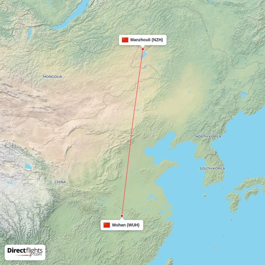 WUH - NZH route map