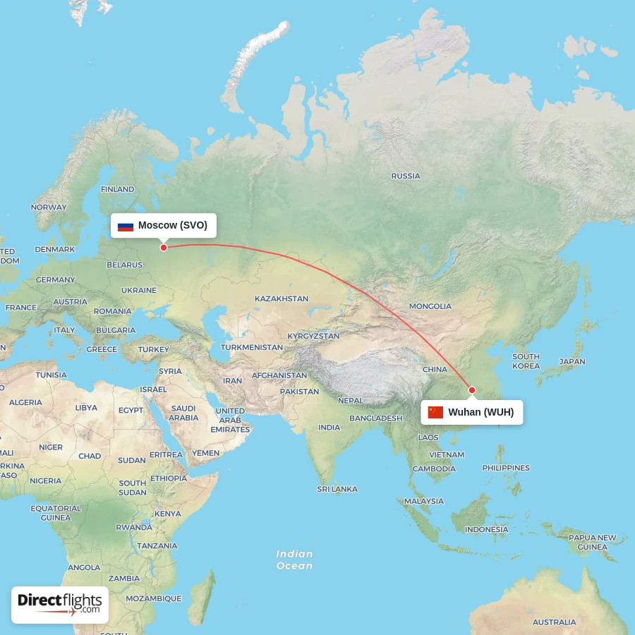WUH - SVO route map